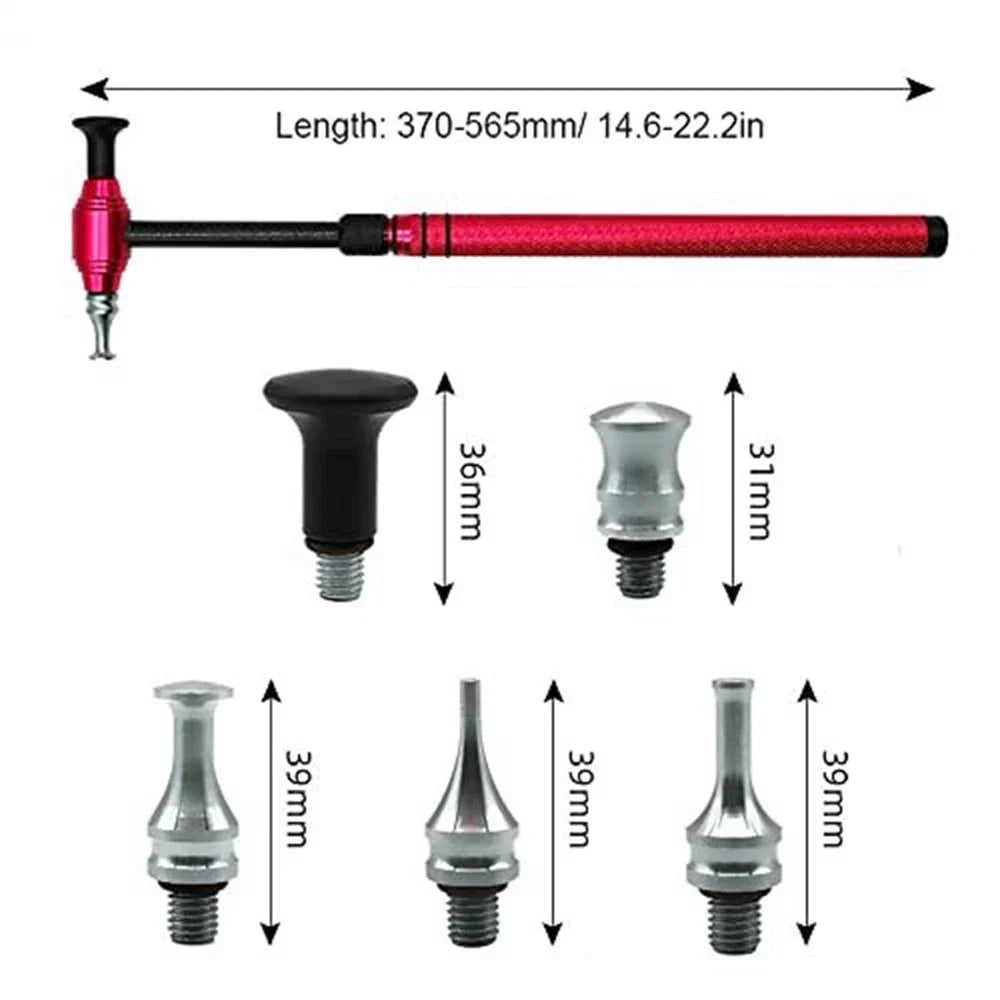 Retractable Dent Repair Hammer Tool w/ 5 Replacement Heads for Car
