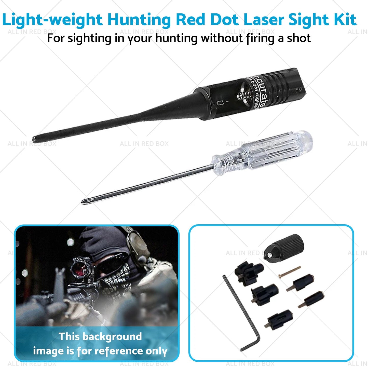 Hunting Red Dot Laser Bore Sight for .22 to .50 Caliber Rifles