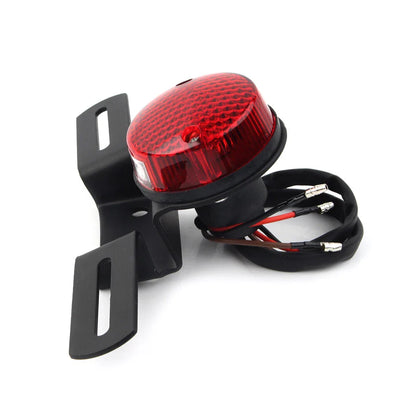 12V Round Red Motorcycle Brake Tail Light for Bobber Chopper Cafe Racer (N/A)