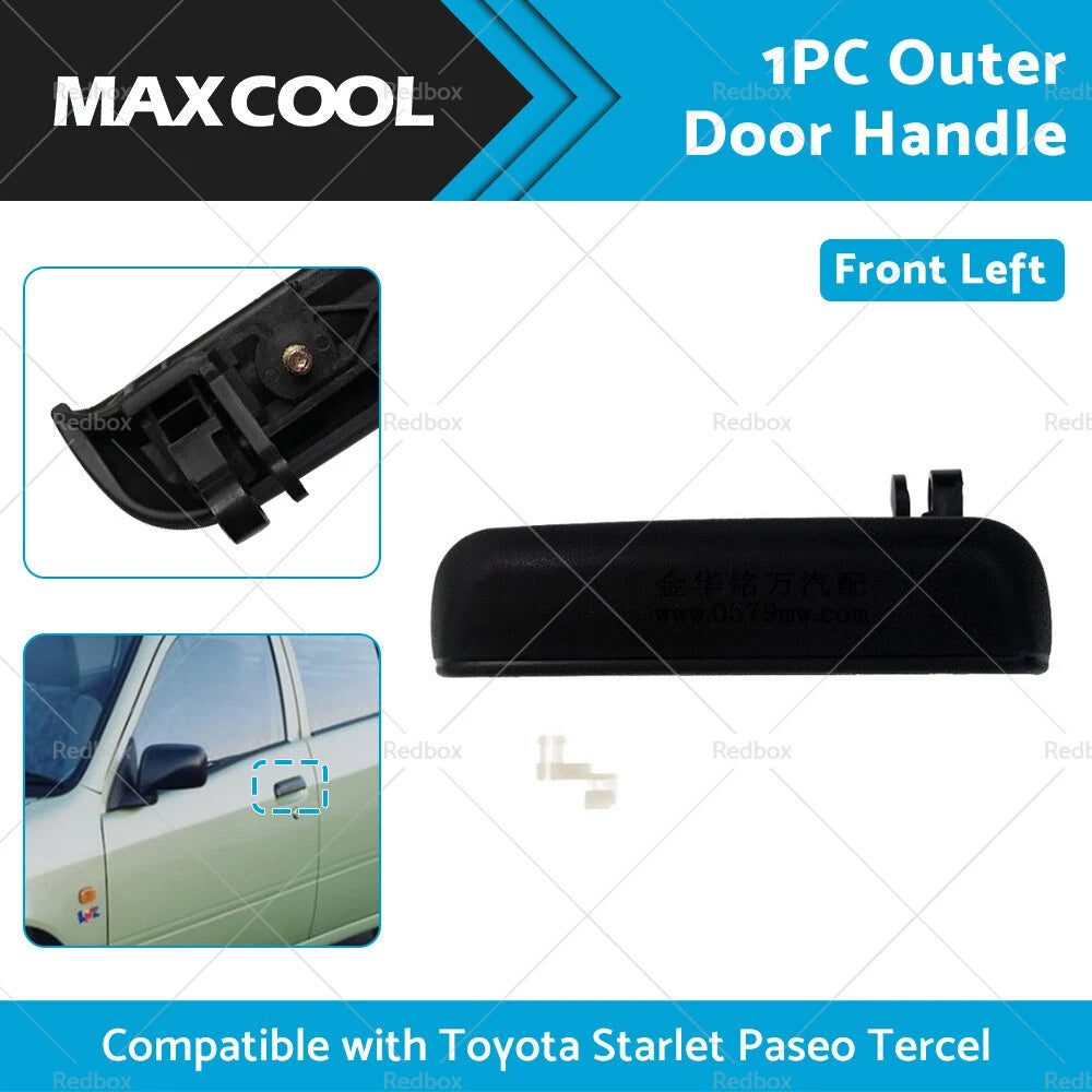 Black Front Left Outer Door Handle for Toyota Starlet EP91 (1996-1999)