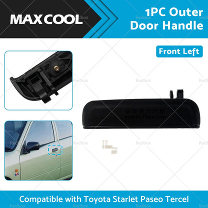 Black Front Left Outer Door Handle for Toyota Starlet EP91 (1996-1999)