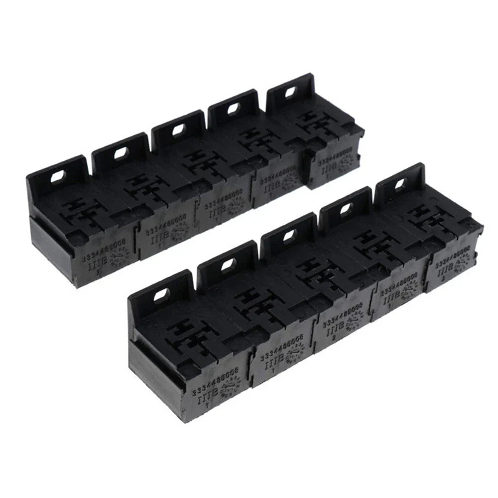 10 x 5Pin Relay Socket Connectors w/ 50 x 6.3mm Terminals for 12V/24V Systems