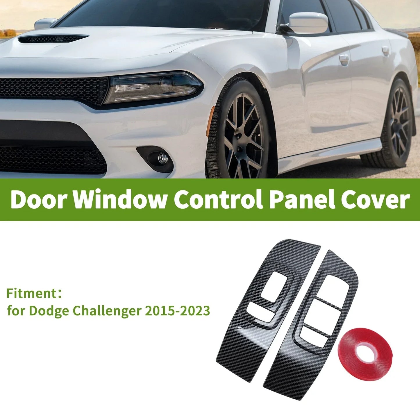 2 x Window Switch Bezel Covers for Dodge Challenger (2015-2023)