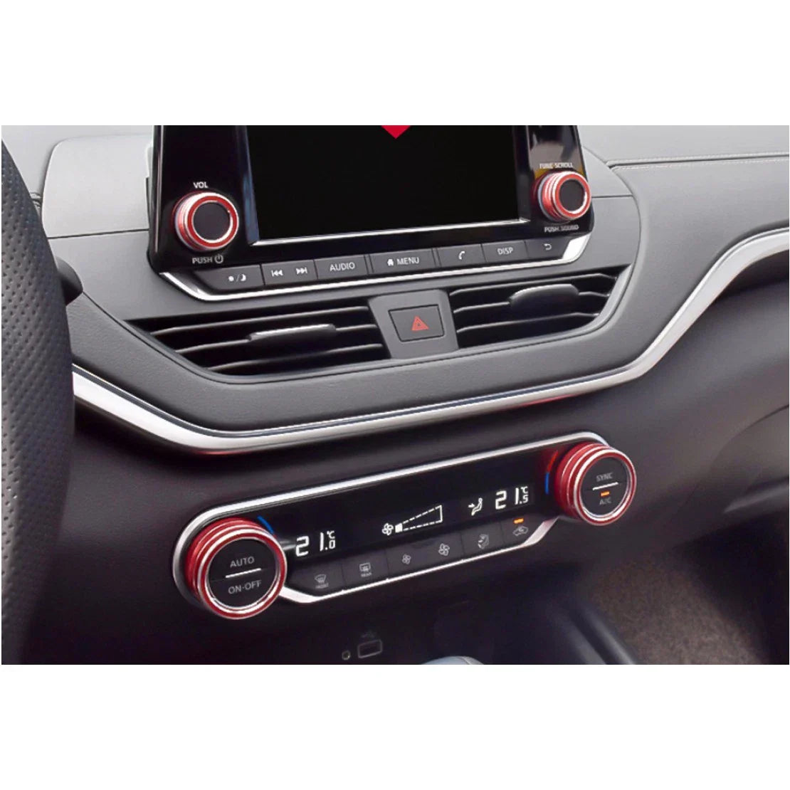 A/C Audio Switch Knob Ring Covers for Nissan Teana Altima (2019-2020) 4x Durable