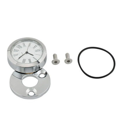 Front Fork Lock Clock Cover Chrome & White for Harley Road King (1994-2024)