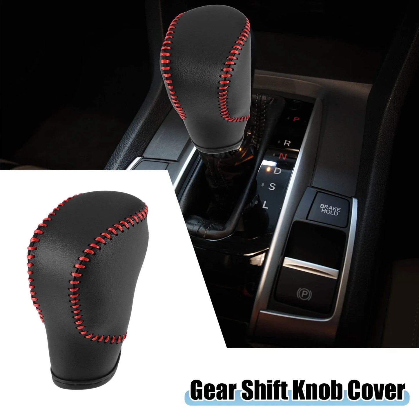 Gear Shift Lever Cover for Honda Civic 11th Gen 2022-2023 Black Faux Leather
