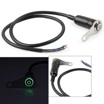 LED Switch ON/OFF 7/8" Handlebar Mount Push Button for Fog Headlight - Green