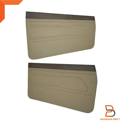 Brown Interior Door Panel Pair + Clips for Toyota Pickup LN55 LN56 LN65 (83-88)