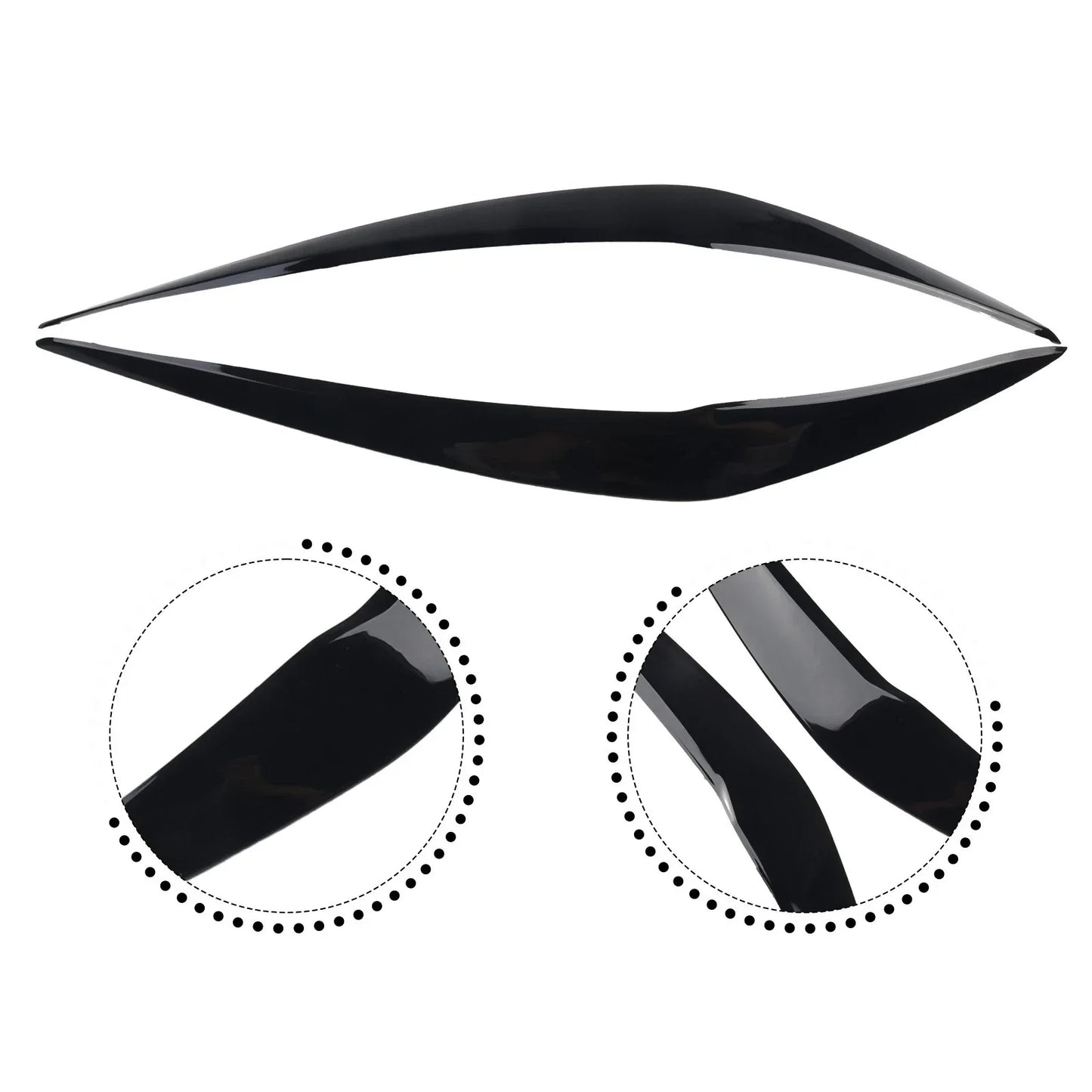 Headlight Eyelids Chrome Trim Cover ABS Black for BMW 1 Series (2015–2018)