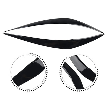 Headlight Eyelids Chrome Trim Cover ABS Black for BMW 1 Series (2015–2018)