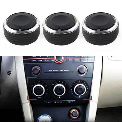 3 x A/C Control Switch Knob Covers for Mazda 3 M3 (2004-2009)