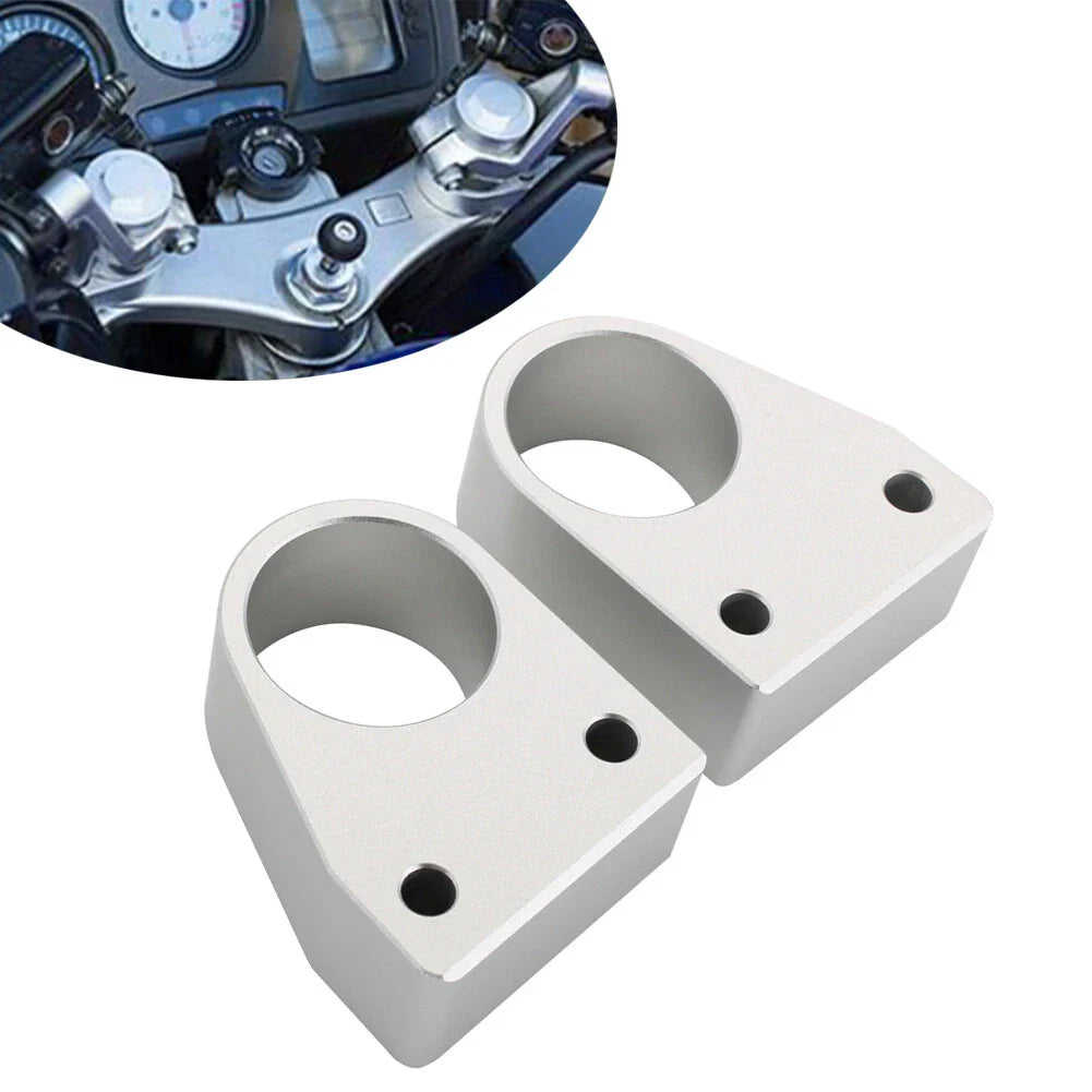 CNC Silver Handlebar Riser Spacer Adapter for Honda VFR800F (2014-2022)