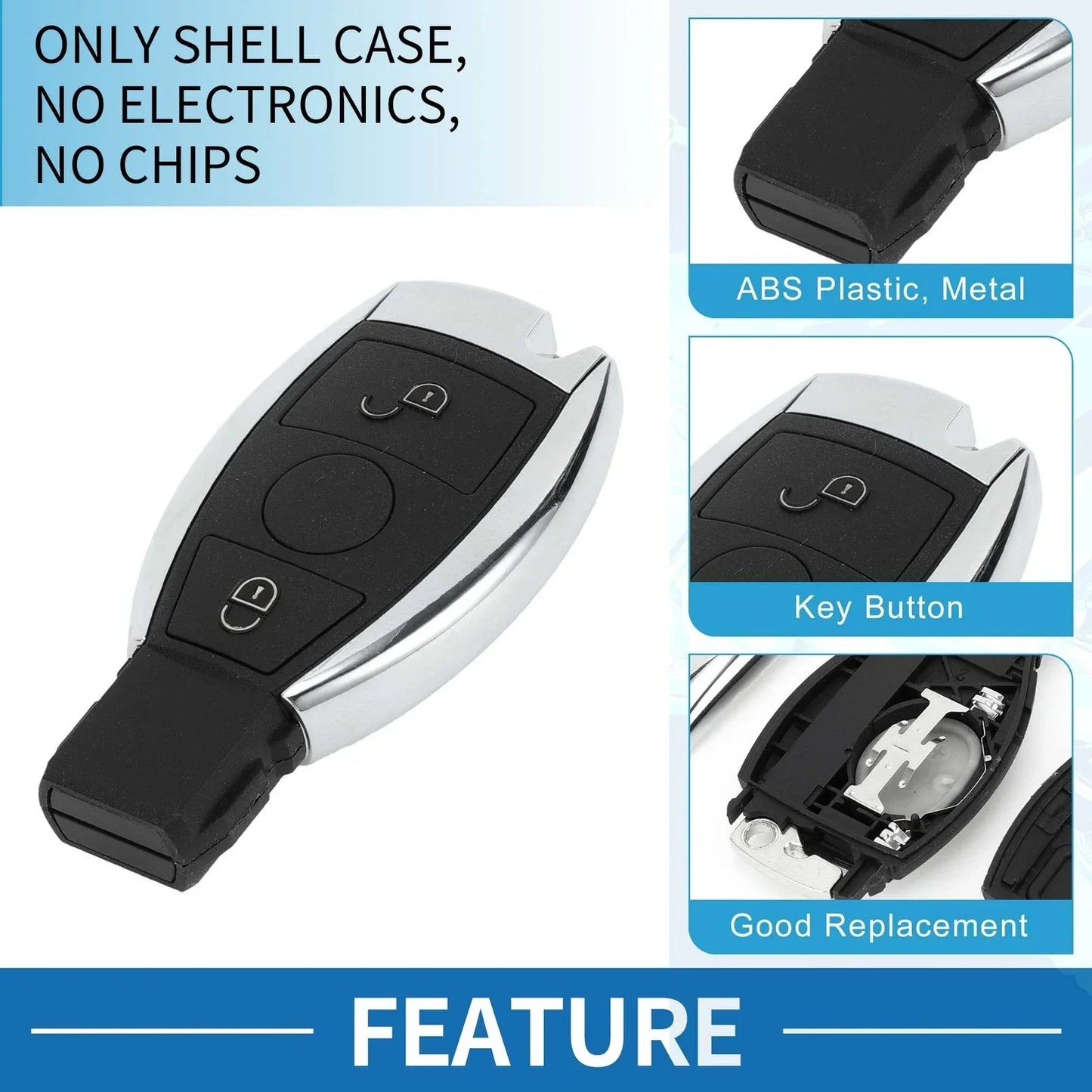 Keyless Entry Remote Key Shell Case for Mercedes-Benz A Class (2004-2010)