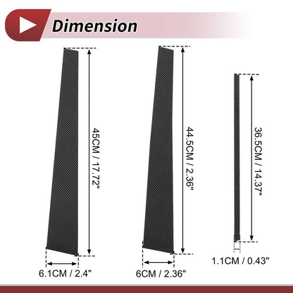 6 Pcs Door Pillar Window Trim for Lexus GS (1998-2005) Carbon Fiber Black