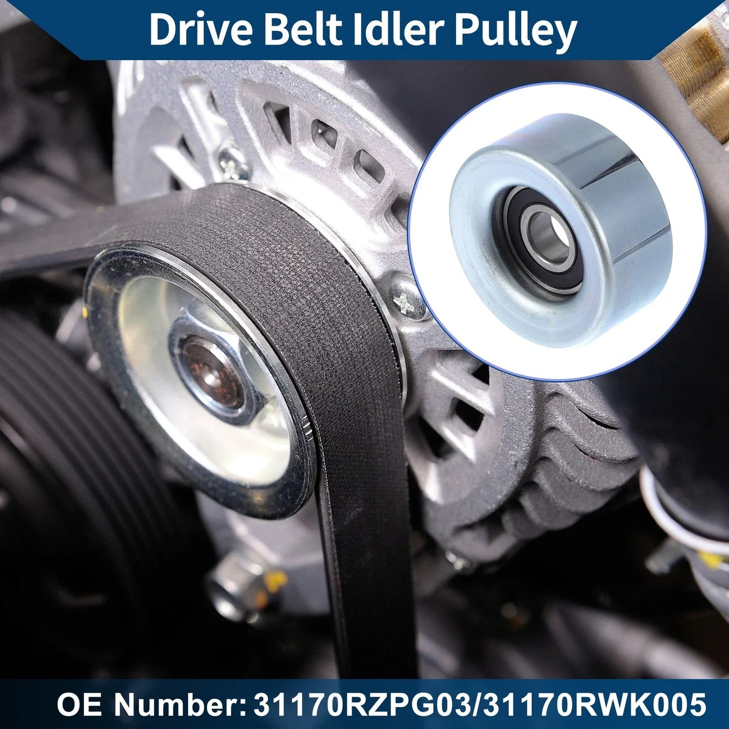 Drive Belt Idler Pulley for Honda Civic (2007-2011) - 1 x Quality Replacement