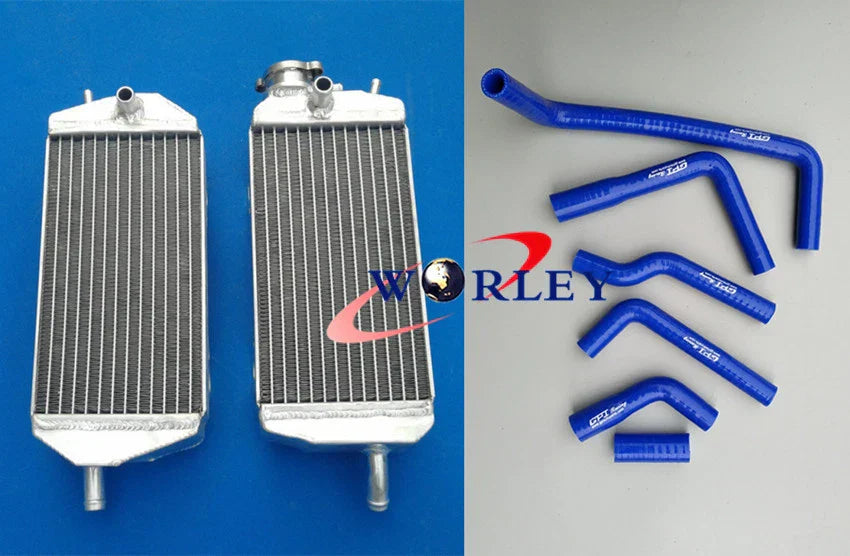 Aluminum Radiator & Blue Hose for Gas Gas MX/SM/EC 200/250/300 (2007-2013)