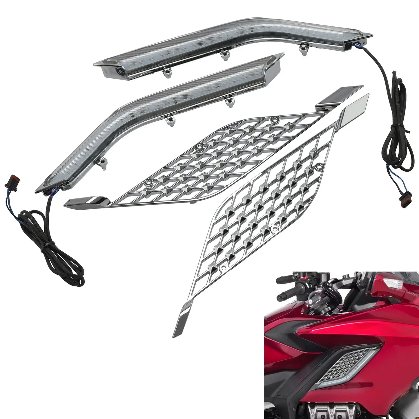 LED Radiator Grill Decorative Lights for Honda Goldwing Tour (2018-2023)