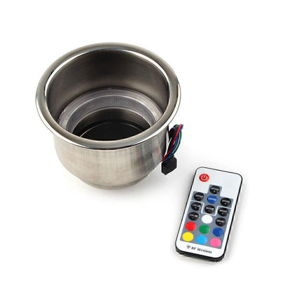 Stainless Steel LED RGB Drink Cup Holder for Marine RV Truck