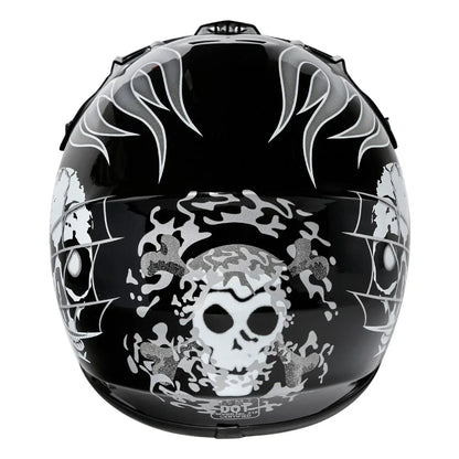 Youth Full Face Motocross Helmet Black Skull for Motorcycle S M L XL