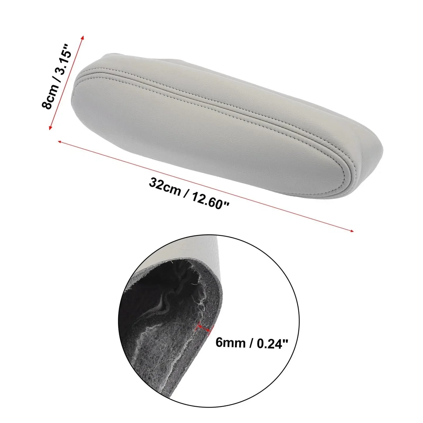 Car Front Seat Armrest Cover 2 x Microfiber Leather Gray for Chevy Tahoe