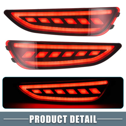 2 x Rear Bumper Reflector LED Brake Lights Red for Hyundai Accent (2012-2017)