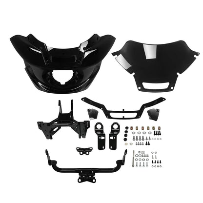 Black Front Fairing Windshield Support Bracket for Harley Low Rider (22-25)