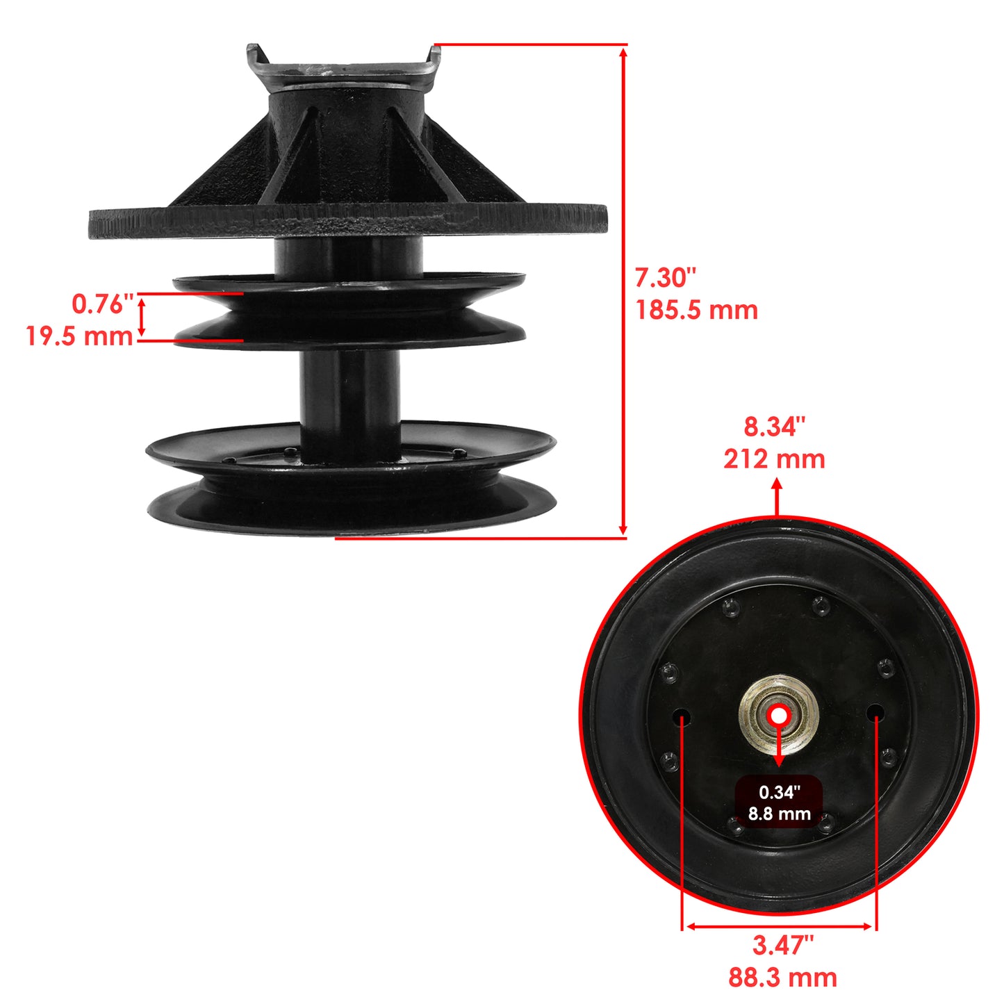 Caltric Deck Spindle Replacement for Toro Z252 Z253 Z255 Z Master (2005–2005)