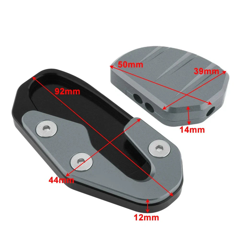 Kickstand Enlarger Pad Side Stand Plate Black for Honda PCX160 (2025)