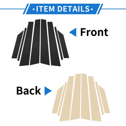 8 Pcs Door Pillar Window Trim for Hyundai Creta Ix25 (2014-2019) Black