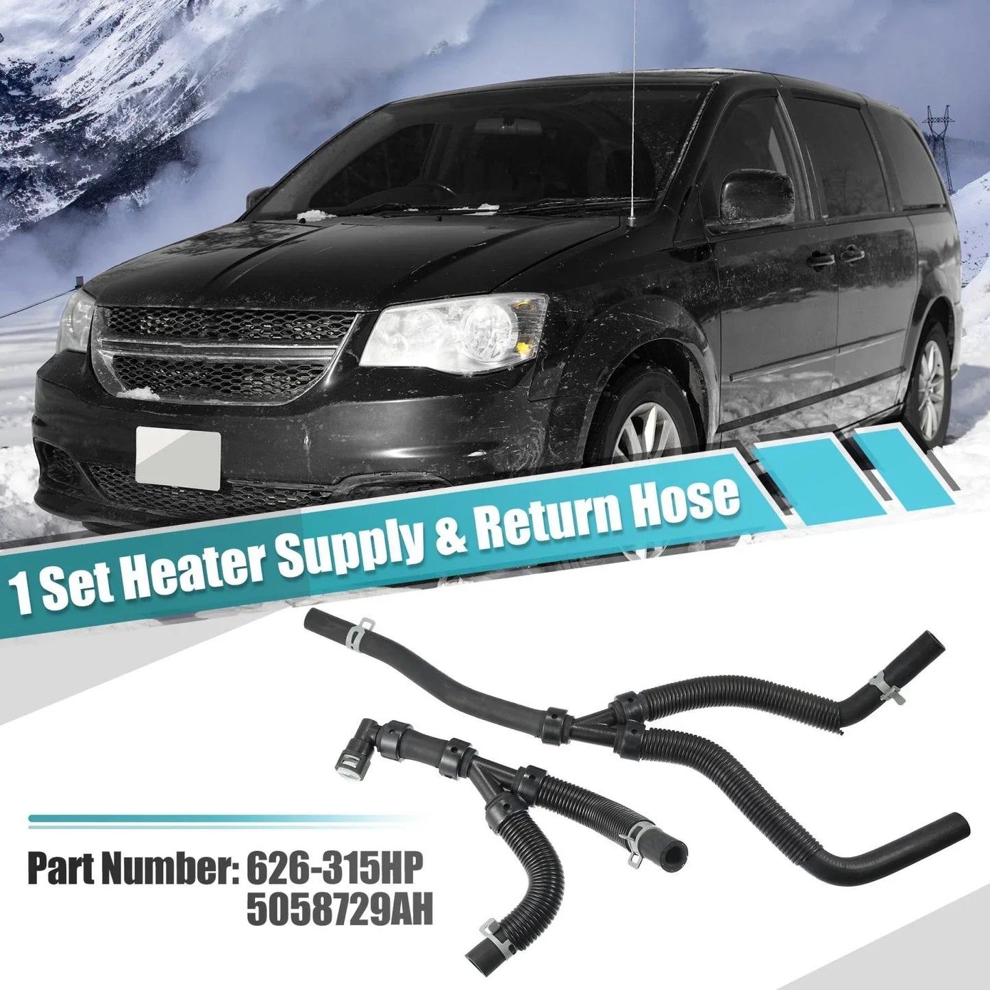 Heater Supply Return Hose for Chrysler Dodge Ram (2002-2023)