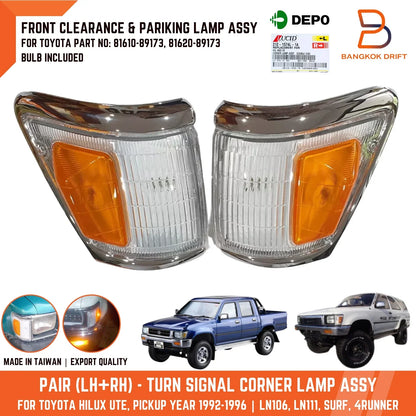 Chrome Corner Lamp Light for Toyota Hilux Ute LN111 4WD 4Runner Surf (92-96)