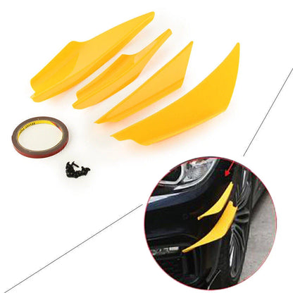 4pcs Front Bumper Canards Splitter Fins Spoiler for Universal Cars