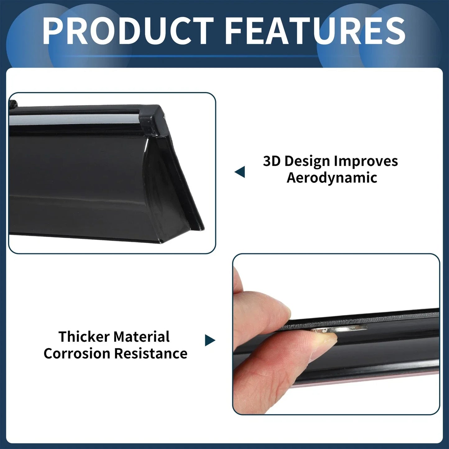 Window Deflectors for Hyundai Elantra 2021 Side Window Vent Visors Black Set