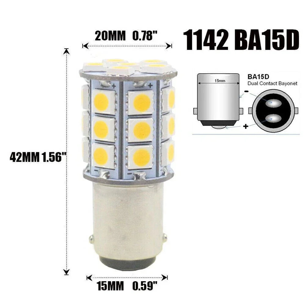 27-SMD BA15D AC/DC 24V Blue Lights for Marine Boat Interior