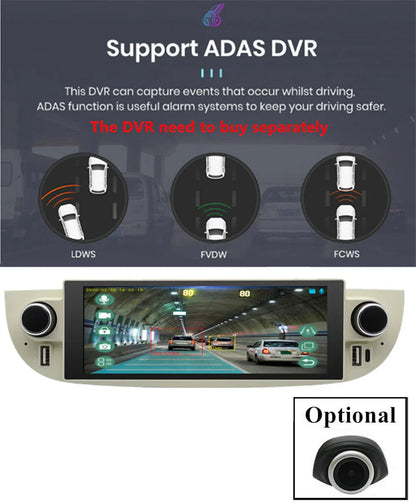 6.86'' Car Stereo Radio GPS Navigation WIFI for Fiat 500 (2007-2018)