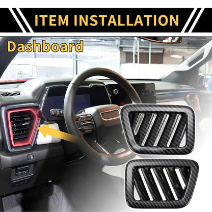 Dashboard Air Vent AC Outlet Cover for Chevy Colorado (2023-2024) Carbon Fiber