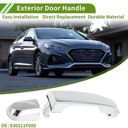 Exterior Door Handle for Hyundai Kia Silver Tone Rear Left (2011-2016)