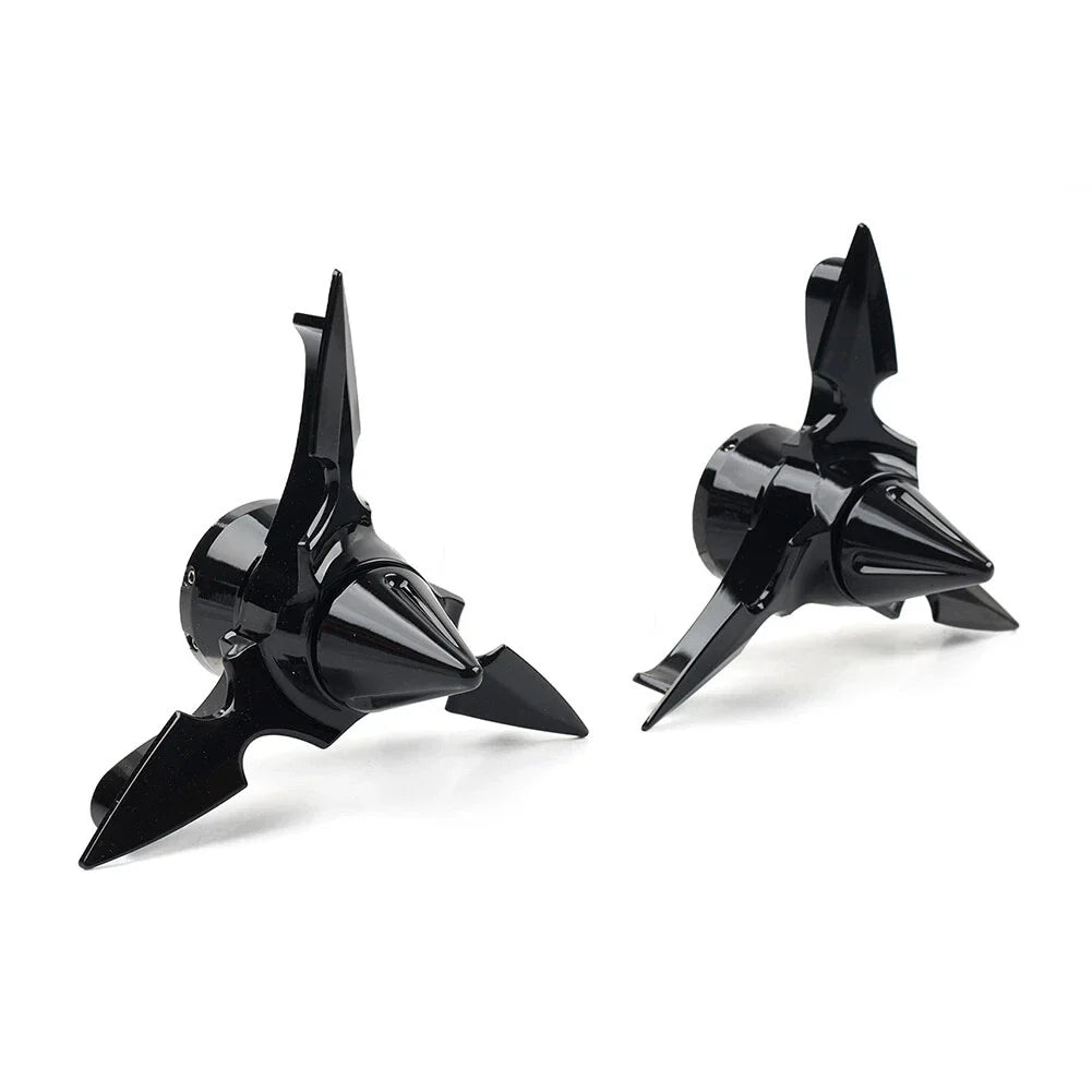 Spun Blade Spinning Front Axle Cap Nut Covers for Harley Softail Dyna