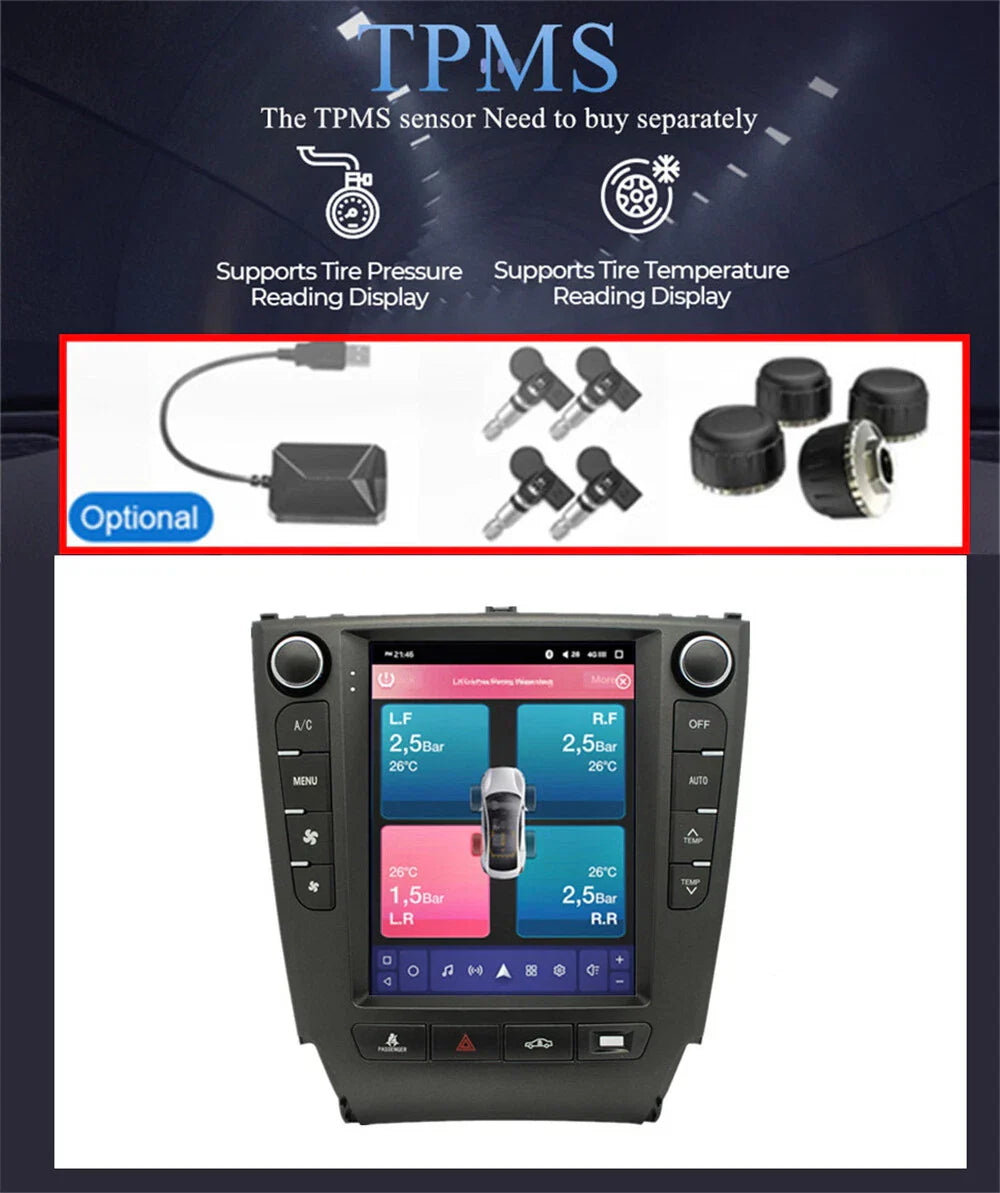 9.7'' Android Car Stereo GPS Radio for Lexus IS IS200 IS220 IS250 (2005-2012)