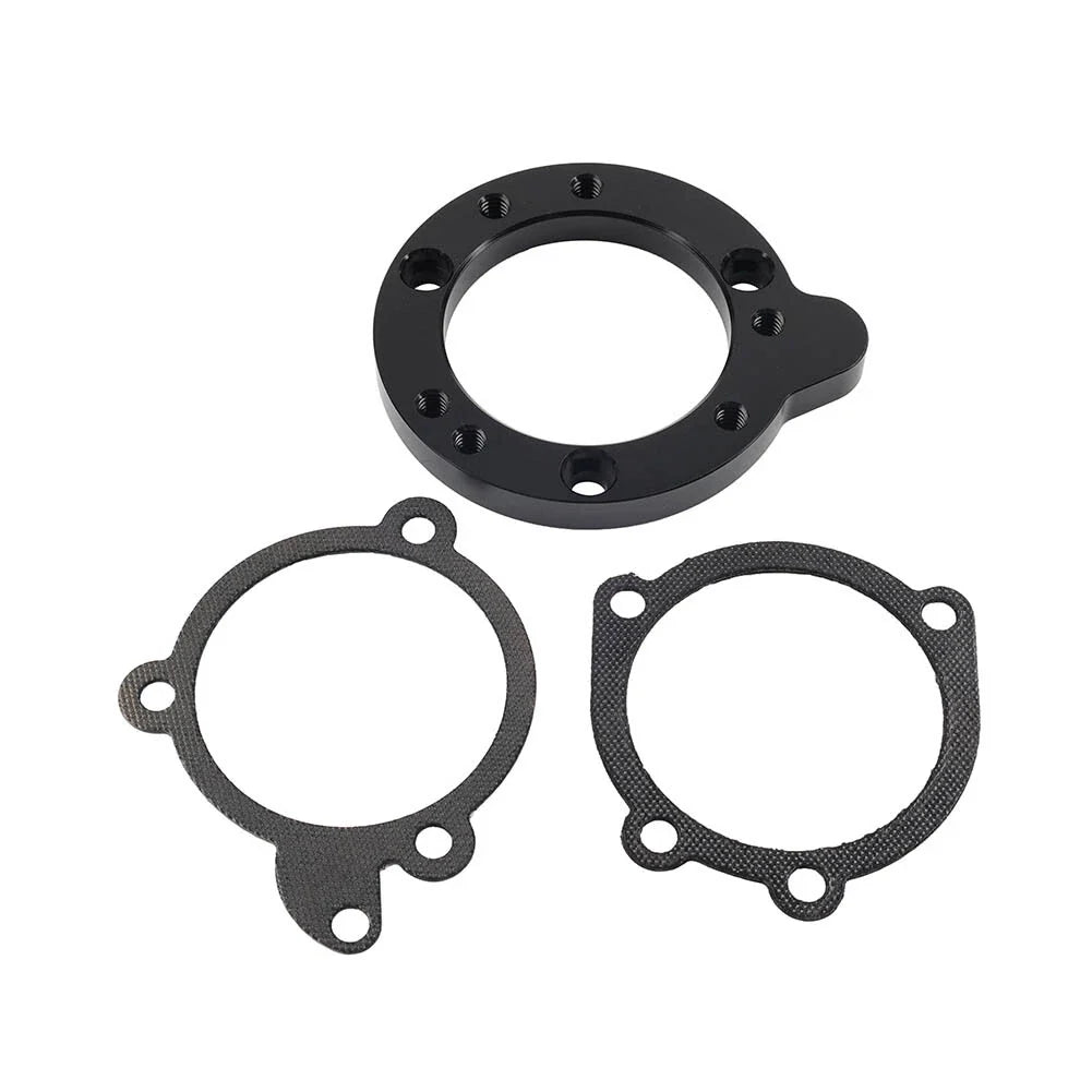 Black Air Filter Cleaner Adapter Plate for Harley CV & S&S Super E Carb