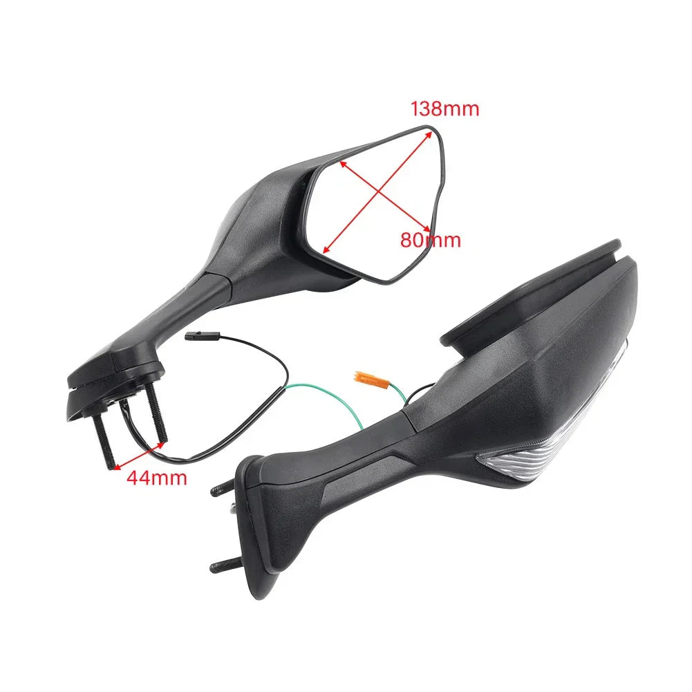 Side Rear View Mirrors w/ Turn Signals for Honda CBR1000RR (2017-2024)