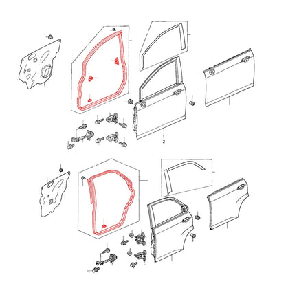 Door Weatherstrip Set for Honda Fit Aria City 4-Door 2003-2008