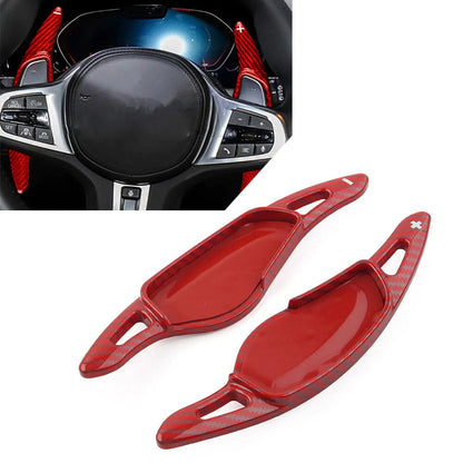 Carbon Fiber Red Steering Wheel Paddle Shifter Extensions for BMW 3/5/6/7/8 Series
