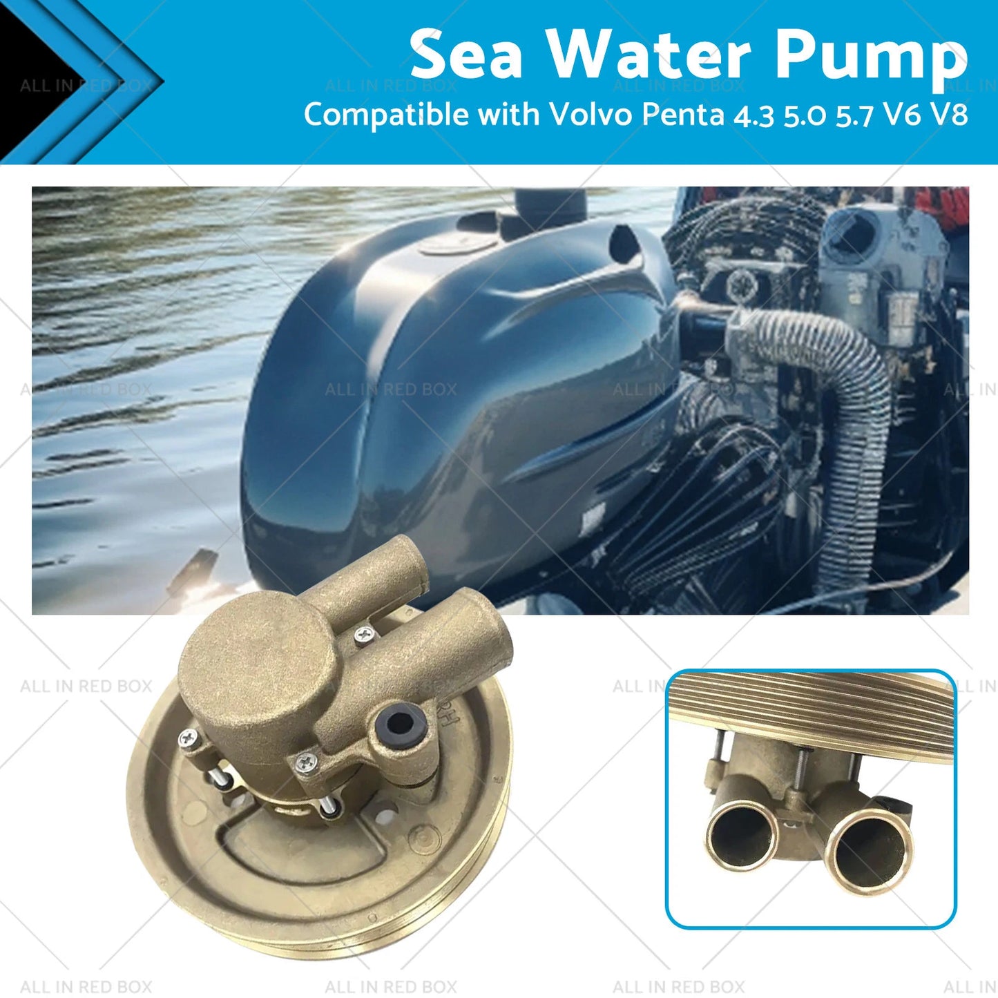 Raw Sea Impeller Water Pump for Volvo Penta 4.3 5.0 5.7 V6 V8