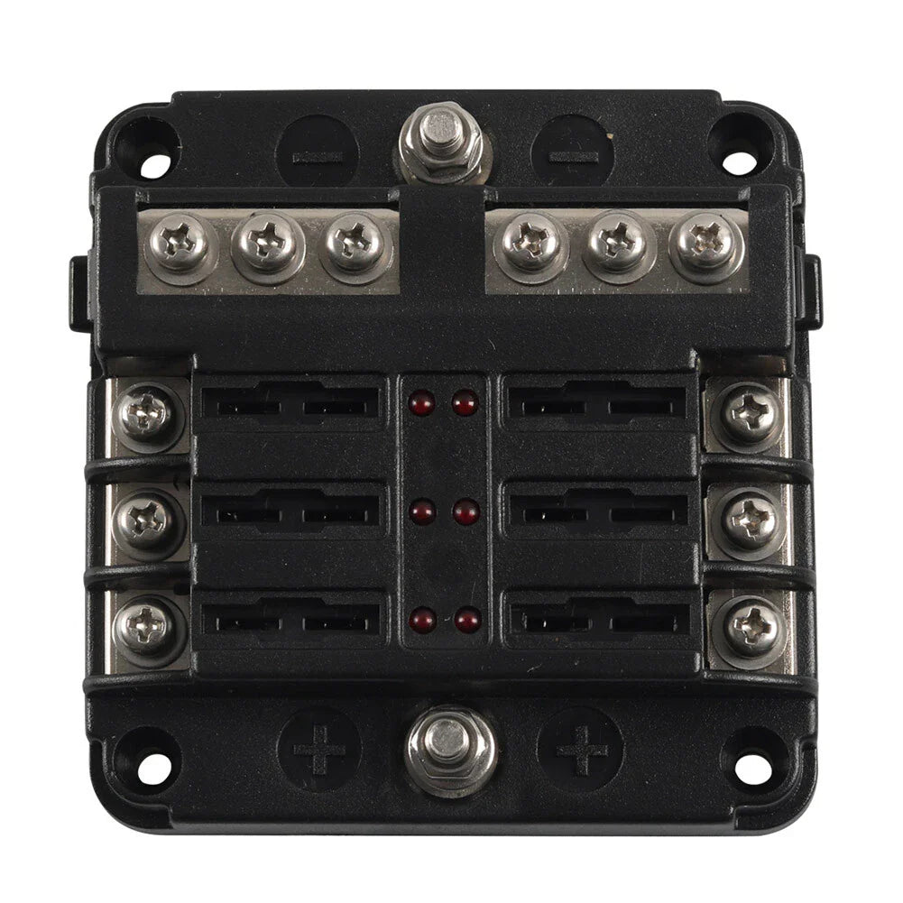 6 Way Blade Fuse Box Holder with Fuses & Light Protection Cover for Car (N/A)
