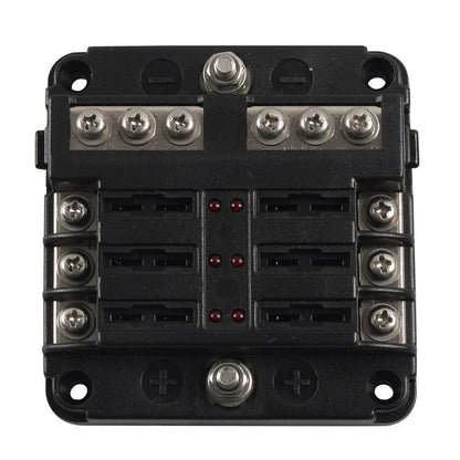 6 Way Blade Fuse Box Holder with Fuses & Light Protection Cover for Car (N/A)