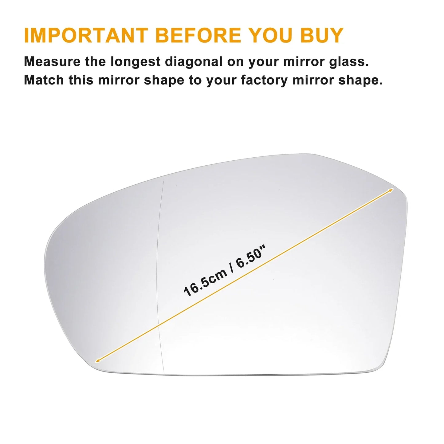 Left Side White Mirror Glass w/ Back Heated for Mercedes A-Class (2013-2023)