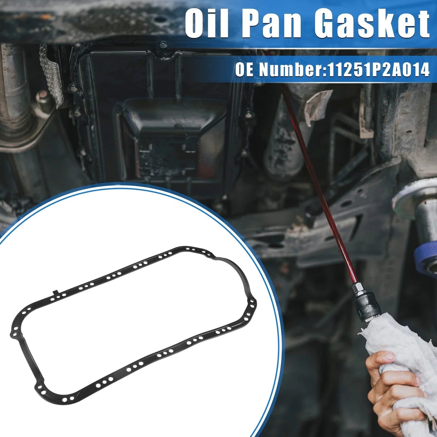 Oil Pan Gasket for Honda Civic Del Sol S SI (1996-1997) Rubber Black