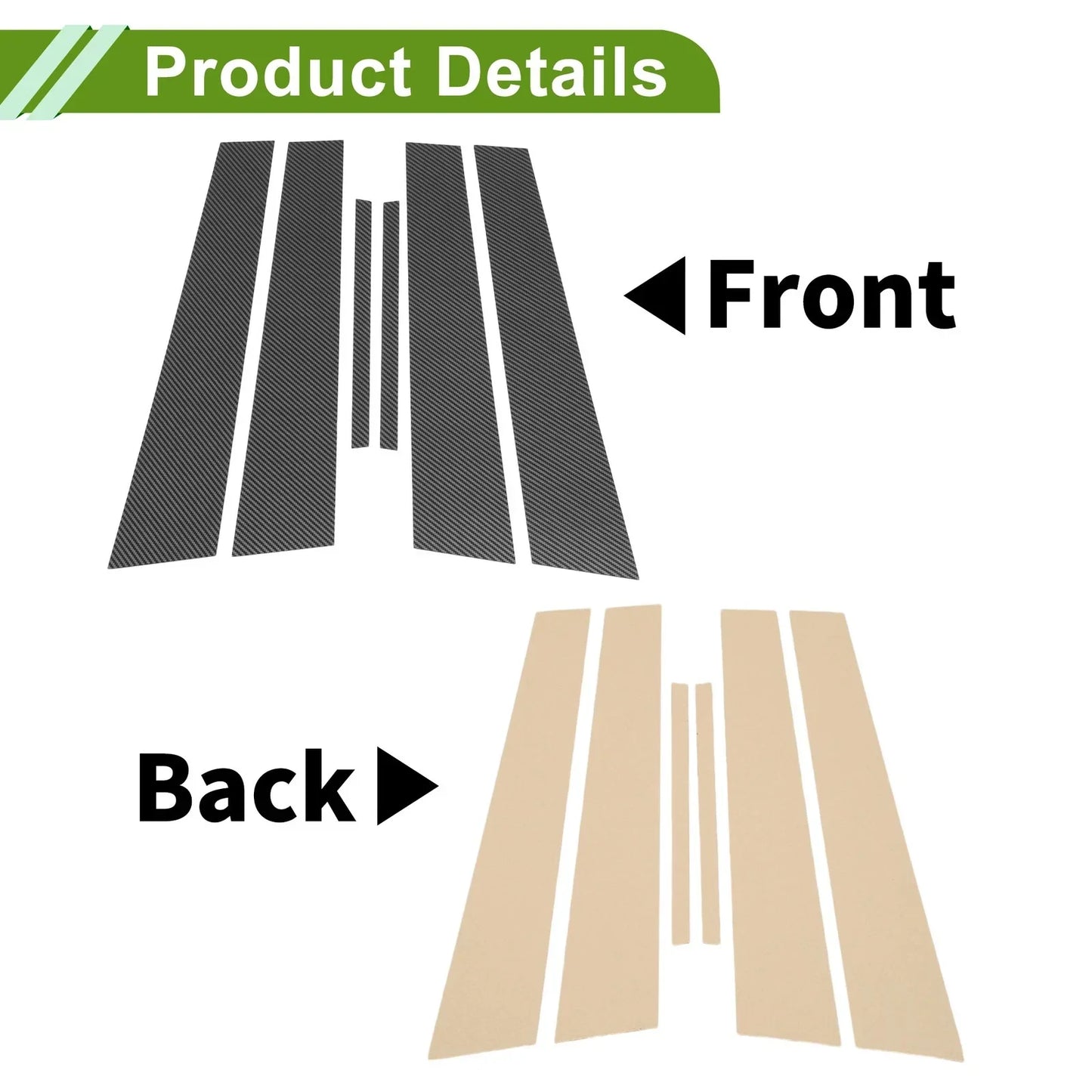 6 Pcs Carbon Fiber Pillar Window Trim for Dodge Charger (2011-2021)