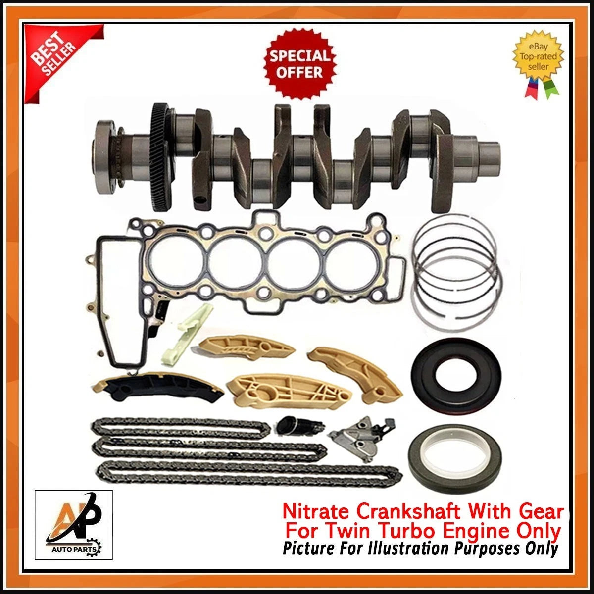 Crankshaft and Engine Rebuild Kit Replacement for Range Rover 204DTA (2013–2019)